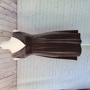 Brown/taupe velvet dress